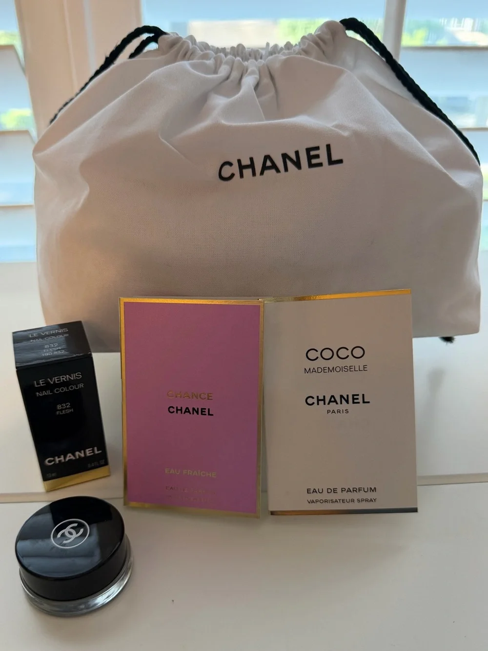 CHANEL Gift Set with Pink & White Packaging